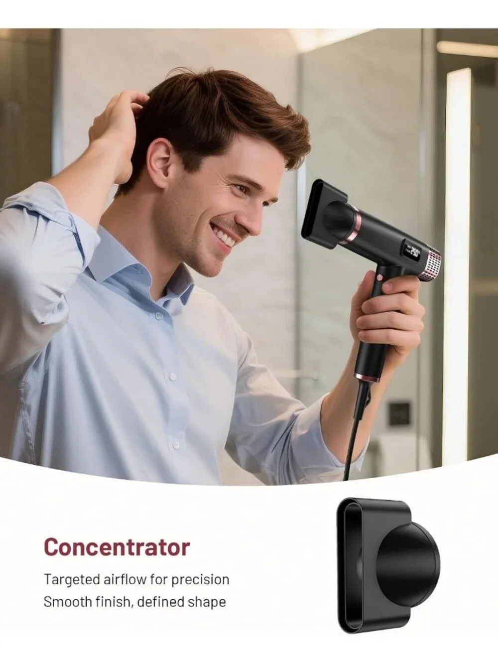 Compact Travel Hair Dryer with Diffuser, Lightweight Dual Voltage Blow Dryer